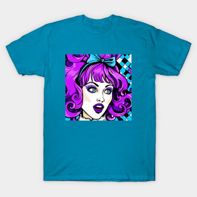 Purple Alice in Wonderland with Pattern T-Shirt by Star Scrunch